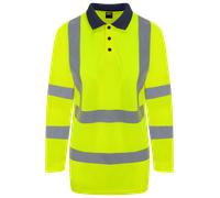 Pro RTX Alta Visibilità Hi Viz Giallo O Arancione Polo a Manica Lunga S-5XL