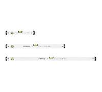 PRO Set di 600 livelle a bolla da 3 pezzi - Lunghezze 40, 80, 120 cm - Livelle a bolla di precisione con pendenza del 2% - Profilo ergonomico ed ERS+ (Easy Reading System) - Tappi terminali anti-shock