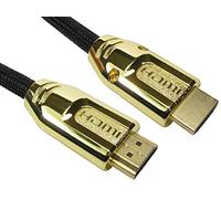 Pro Signal Cavo HDMI 4K UHD ad alta velocità con Ethernet, maschio a maschio, cappucci in metallo effetto oro, intrecciato, 0,5 m, nero