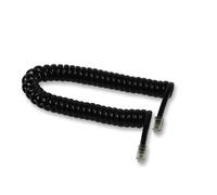 PRO SIGNAL - Cavo telefonico RJ10 nero a spirale da spina a spina - 3 m