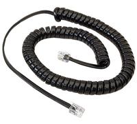 PRO SIGNAL - Cavo telefonico RJ10 nero da spina a spina a spirale - 1,4 m