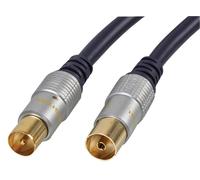 PRO SIGNAL - HQ Fly Lead coassiale maschio a femmina, 2 m nero