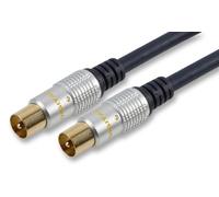 PRO SIGNAL - HQ Fly Lead coassiale maschio a maschio, 2 m nero