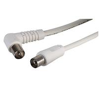 Pro Signal JR9009B/2M BIANCO-ROHS Cavo antenna TV, spina coassiale a 90 gradi a spina coassiale dritta, 2 m, bianco