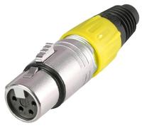 PRO SIGNAL Presa XLR a 4 Poli, Gialla, Montaggio su Cavo