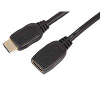 Pro Signal PSG3043-HDMI-1M - Cavo di prolunga HDMI 4K UHD ad alta velocità con Ethernet, maschio a femmina, connettori placcati oro, 1 m, nero