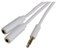 Pro Signal PSG3116-10M - Cavo stereo da 3,5 mm a 2 prese stereo da 3,5 mm, 10 m, colore: Bianco