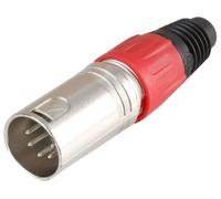 PRO SIGNAL Spinotto XLR a 5 Poli, Rosso, Montaggio su Cavo
