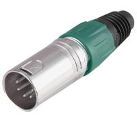 PRO SIGNAL Spinotto XLR a 5 Poli, Verde, Montaggio su Cavo