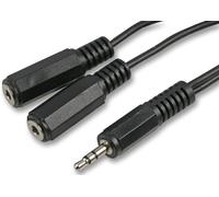 Pro Signal Splitter Audio per Cuffie da 3,5mm Stereo a 2 Uscite, 0,5m Nero