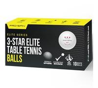 PRO SPIN palline da ping pong serie Elite - Palline da ping pong bianche 3 stelle di alta qualità | Palline da torneo in ABS 40+| Sfericità Perfetta per uno spin e un rimbalzo ottimali