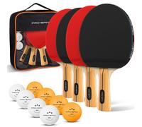 PRO-SPIN Racchetta Ping Pong | Set Professionale co Set da 4 Giocatori | A Rosso