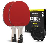 PRO-SPIN Set da Ping Pong di Alta Qualità - Racchette omologate ITTF, Palline Ping Pong a 3 Stelle, Custodia Compatta - Gioco da Interni o Esterni (Rosso, Confezione da 2)