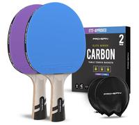 PRO-SPIN Set da Ping Pong di Alta Qualità - Racchette omologate ITTF, Palline Ping Pong a 3 Stelle, Custodia Compatta - Gioco da Interni o Esterni (Blu | Viola, Confezione da 2)