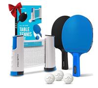 PRO SPIN Set Da Ping Pong Tutto in Uno - Rete Retrattile Per Qualsiasi Tavolo (182,9 cm), Pagaie e Palline, Custodia Portaoggetti, Regalo Portatile (Set Ultra)