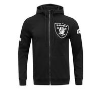 PRO Standard Felpa con Cappuccio da Uomo NFL Las Vegas Raiders Classica in ciniglia con Zip Intera, Nera, M