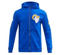 PRO Standard Felpa con Cappuccio da Uomo NFL Los Angeles Rams, in ciniglia, con Zip Intera, Blu Reale, L