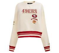 PRO Standard Felpa da Donna NFL San Francisco 49Ers Retro Classics con Scollo Rotondo, Eggshell/Rosso, 2XL