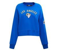 PRO Standard Felpa Girocollo da Donna in ciniglia Spazzolata con Retro in Spugna Francese