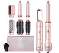 Pro Styler - Set di spazzole ad aria calda per capelli, 6 in 1, Atopskins 6 in 1, set di spazzole per asciugacapelli con arricciacapelli ad aria calda da 30 mm, asciugacapelli da 1000 W, colore rosa