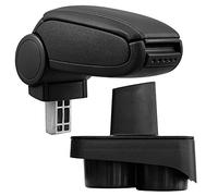 pro.tec Bracciolo Centrale - Poggiabraccio con vano portaoggetti - Imbottito - in Similpelle - Nero