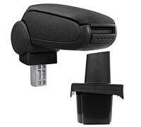 pro.tec Bracciolo Centrale - Poggiabraccio con vano portaoggetti - Imbottito - in Tessuto - Nero