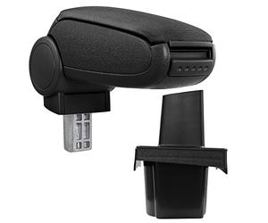 pro.tec Bracciolo Centrale - Poggiabraccio con vano portaoggetti - Imbottito - in Tessuto - Nero