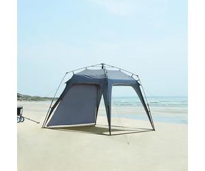 pro.tec Gazebo pop-up con Illuminazione a LED Tenda per Feste Eventi all'Aperto Copertura Idrorepellente Parete Rimovibile 250 x 250 x 190 cm Grigio