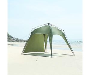 pro.tec Gazebo pop-up con Illuminazione a LED Tenda per Feste Eventi all'Aperto Copertura Idrorepellente Parete Rimovibile 250 x 250 x 190 cm Verde