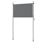 pro.tec Schermo Verticale da Balcone con Pali Telescopici Regolabili in Altezza tra 230-310 cm Tenda Parasole Frangivento Protezione Privacy - Larghezza 200 cm - Grigio Scuro