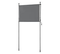pro.tec Schermo Verticale da Balcone con Pali Telescopici Regolabili in Altezza tra 230-310 cm Tenda Parasole Frangivento Protezione Privacy - Larghezza 150 cm - Grigio Scuro