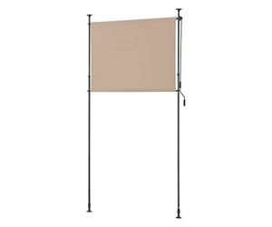pro.tec Schermo Verticale da Balcone con Pali Telescopici Regolabili in Altezza tra 230-310 cm Tenda Parasole Frangivento Protezione Privacy - Larghezza 150 cm - Color Sabbia