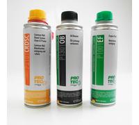 PRO TEC Set Pulitore per Interni+Ölleistungsverbesserer+Dieselreiniger