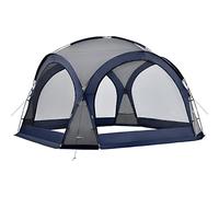 pro.tec Tenda per Eventi (LxPxA) 345 x 345 x 247 cm Gazebo con Illuminazione a LED Struttura Idrorepellente con Zanzariere e 2 Pareti Chiudibili - Blu