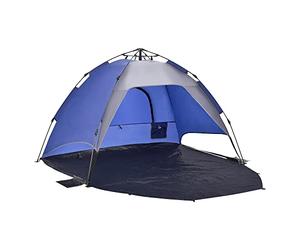 pro.tec Tenda Pop-Up da Spiaggia per 2 Persone Tenda Parasole con Finestra e Borsa di Trasporto Ideale per Mare Picnic Pesca Campeggio - Blu