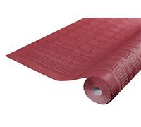 Pro Nappe - Rif. R480622I - 12 tovaglie usa e getta carta damascata in rotolo 6 m di lunghezza x 1,20 m di larghezza - Colore bordeaux - Carta damascata dal motivo universale chic e classico