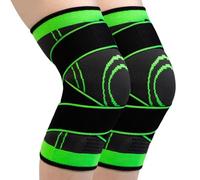 PRO VAL 2 Pezzi Tutore Ginocchio da Uomo/Donna, Ginocchiera Sportiva, Fascia a Compressione, Supporto per Artrite, Dolore alle Articolazioni, Lesioni dei Legamenti Rotula e Menisco (Verde, L)