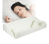 PRO VAL Cuscino Cervicale Memory Foam per Dormire Ortopedico Guanciale a Doppia Onda Ideale per Supporto al Collo Ergonomico Traspirante Antirussamento Anallergico Federa Bamboo Lavabile