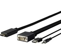 VivoLink Cavo adattatore video PROVGAHDMI1 1 m HDMI-VGA (D-Sub) + audio 3,5 mm USB-A Nero