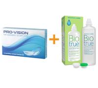 Pro-Vision (6 pezzi) - lenti a contatto mensili monouso in silicone idrogel + Biotrue (300 ml)