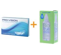 Pro-Vision (6 pezzi) - lenti a contatto mensili monouso in silicone idrogel + Biotrue (60 ml)