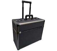 Pro XL Nero / Gun Metallo alluminio borse pilota borsa da viaggio con ruote rullo trolley
