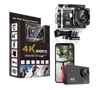 Pro Xtreme 4K Action Camera - Videocamera impermeabile ultra HD con Wi-Fi, obiettivo grandangolare a 170°, stabilizzazione dell'immagine, opzioni di montaggio multiple - perfetta fotocamera subacquea
