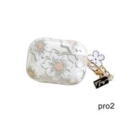 (pro2.white) Headphone case with charm for AirPods 1 2 and AirPods 3 wireless Bluetooth