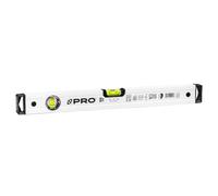PRO600 Livella a Bolla 50cm con pendenza del 2% - Profilo Ergonomico e Sistema ERS+ (Easy Reading System) Livella bolla e precisa - Tappi di chiusura antiurto - Colore Bianco