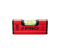 PRO600 Mini Livella a Bolla 12cm con Profilo Ergonomico - ERS+ (Easy Reading System) Livella piccola e precisa con tappi di chiusura antiurto - Colore Rosso