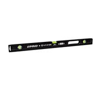 PRO800 Livella a Bolla 80cm fresata su un lato con Profilo Ergonomico - ERS+ (Easy Reading System) Livella bolla e precisa con tappi di chiusura antiurto - Colore Nero