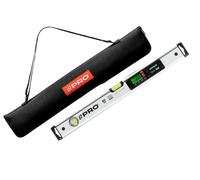 PRO900 Livella Digitale 60cm con 2 display LCD e coperchio - Livella Elettronica con memoria dei valori misurati per un massimo di 19 risultati i protezione IP65 - Colore Bianco