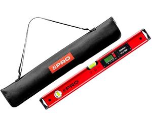 PRO900 Livella Digitale 60cm con 2 display LCD e coperchio - Livella Elettronica con memoria dei valori misurati per un massimo di 19 risultati i protezione IP65 - Colore Rosso