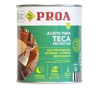 PROA BP037PM Olio per Teak Protezione e nutrizione per Il Legno. Rinnova i Tuoi mobili da Giardino. Colore, 750 ML
